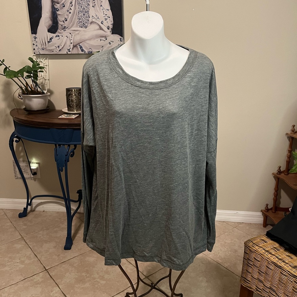 Augusta Sportswear Gray Oversized Long Sleeve T-shirt XL